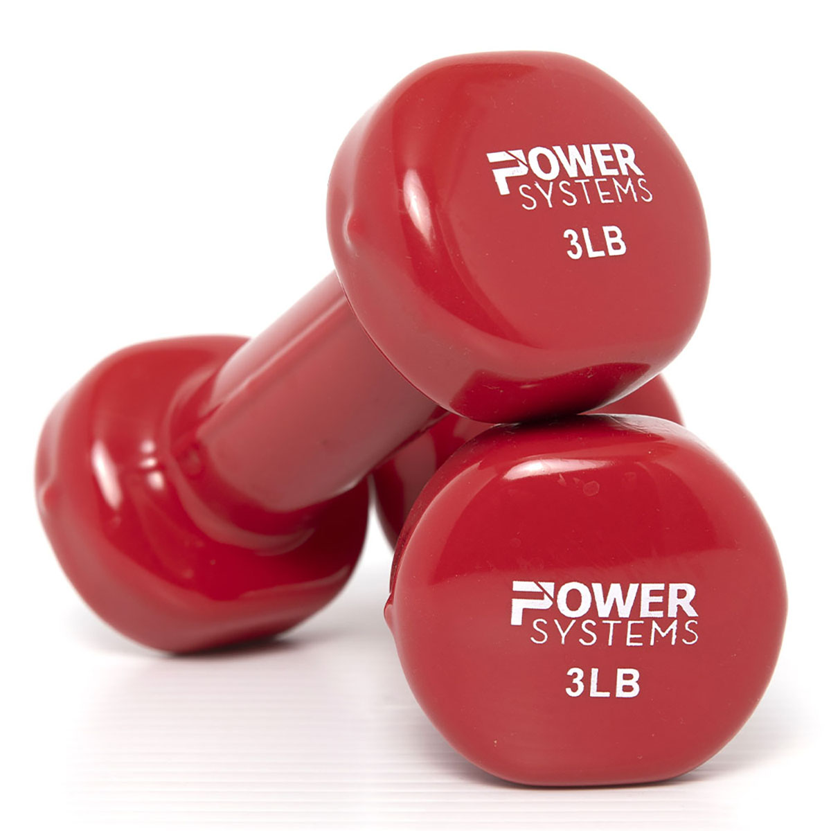 Deluxe Vinyl Coated Dumbbell Red Pair 3 lb