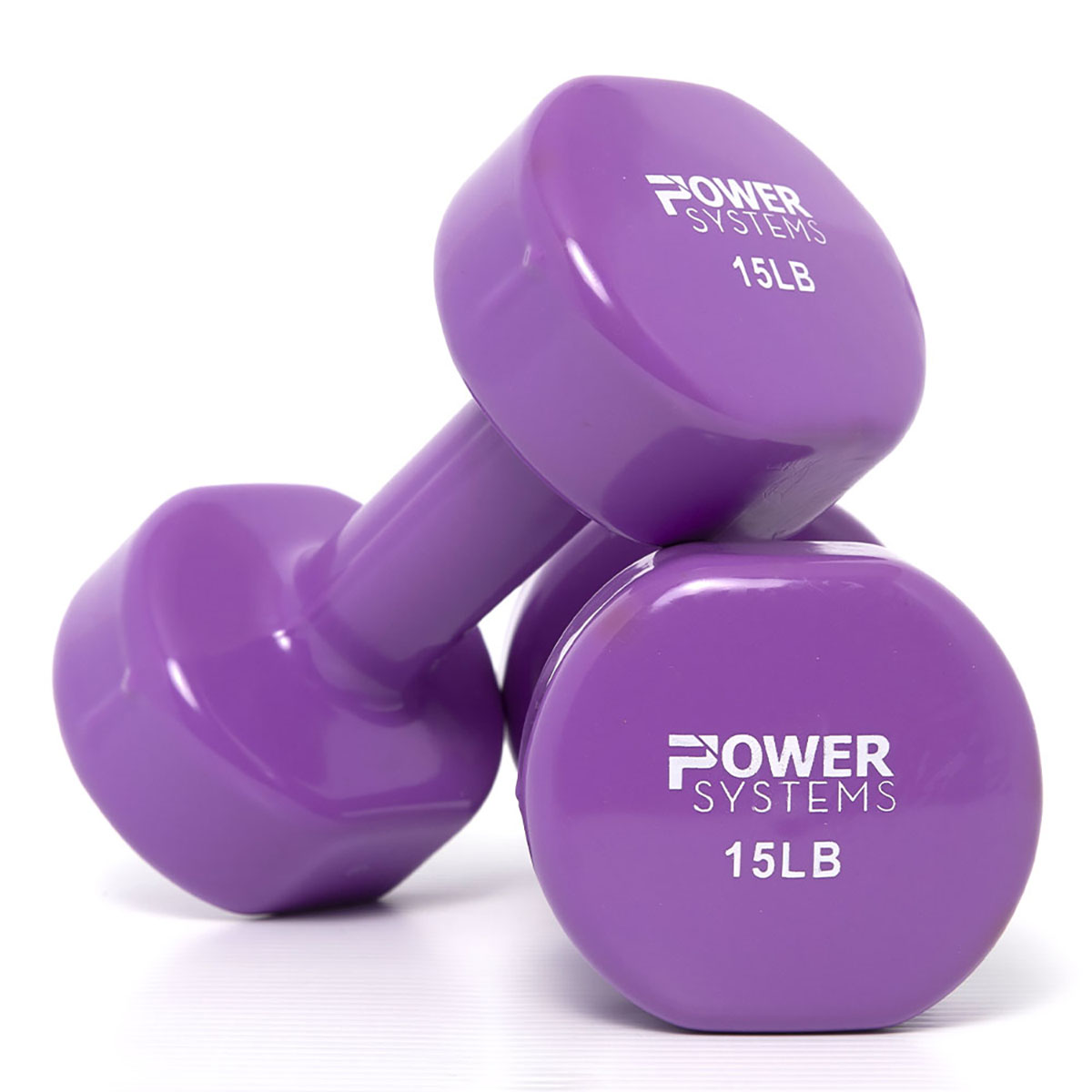 Deluxe Vinyl Coated Dumbbell Purple Pair 15 lb