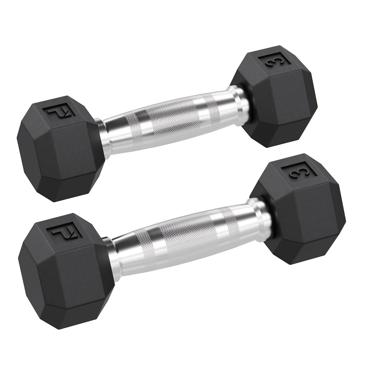 Rubber Hex Dumbbell 3 lb. Pair