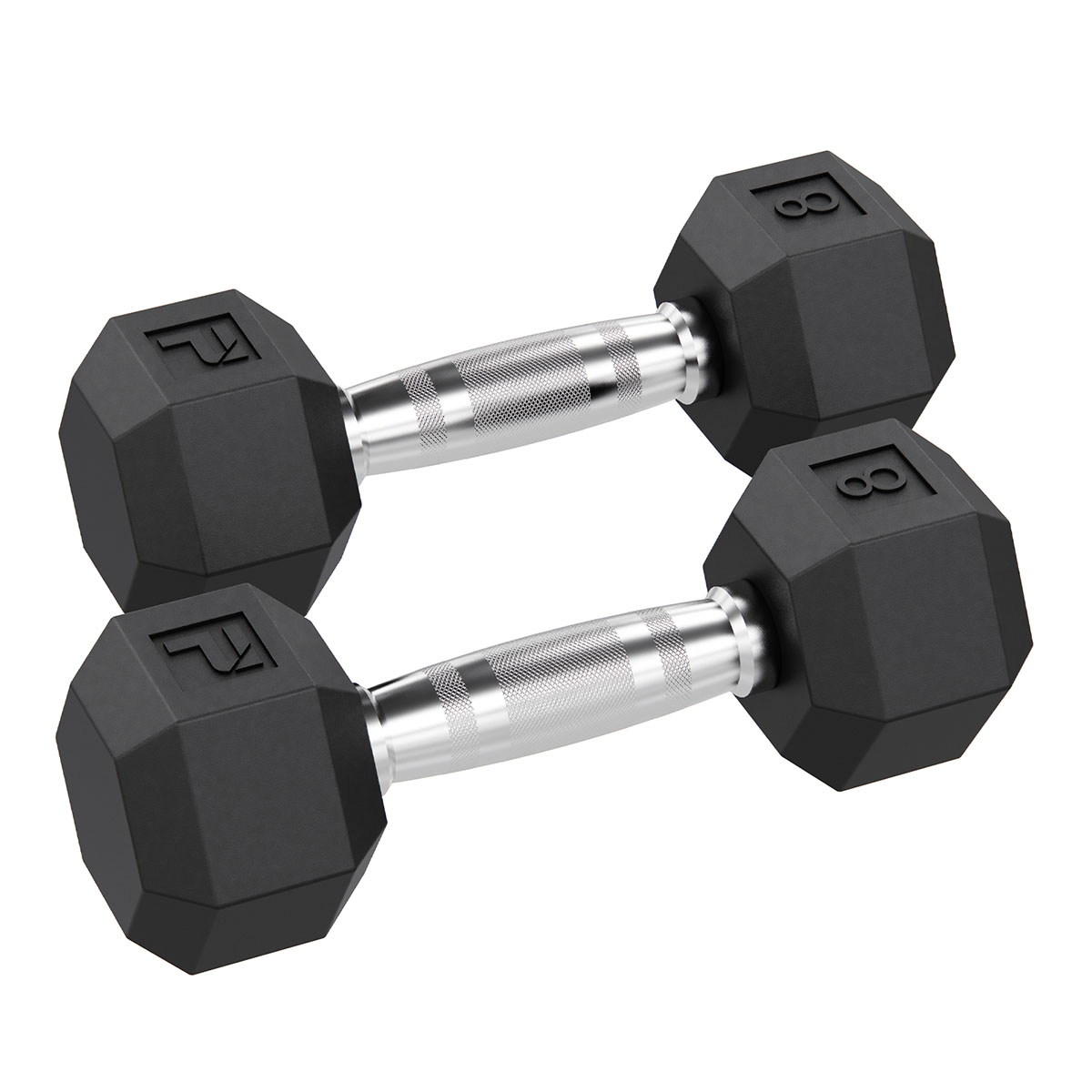 Rubber Hex Dumbbell 8 lb. Pair