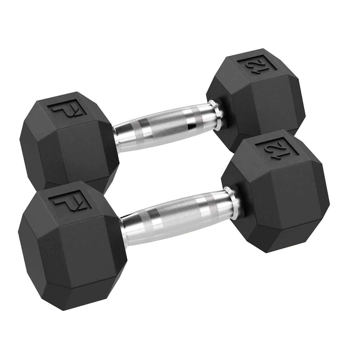 Rubber Hex Dumbbell 12 lb. Pair