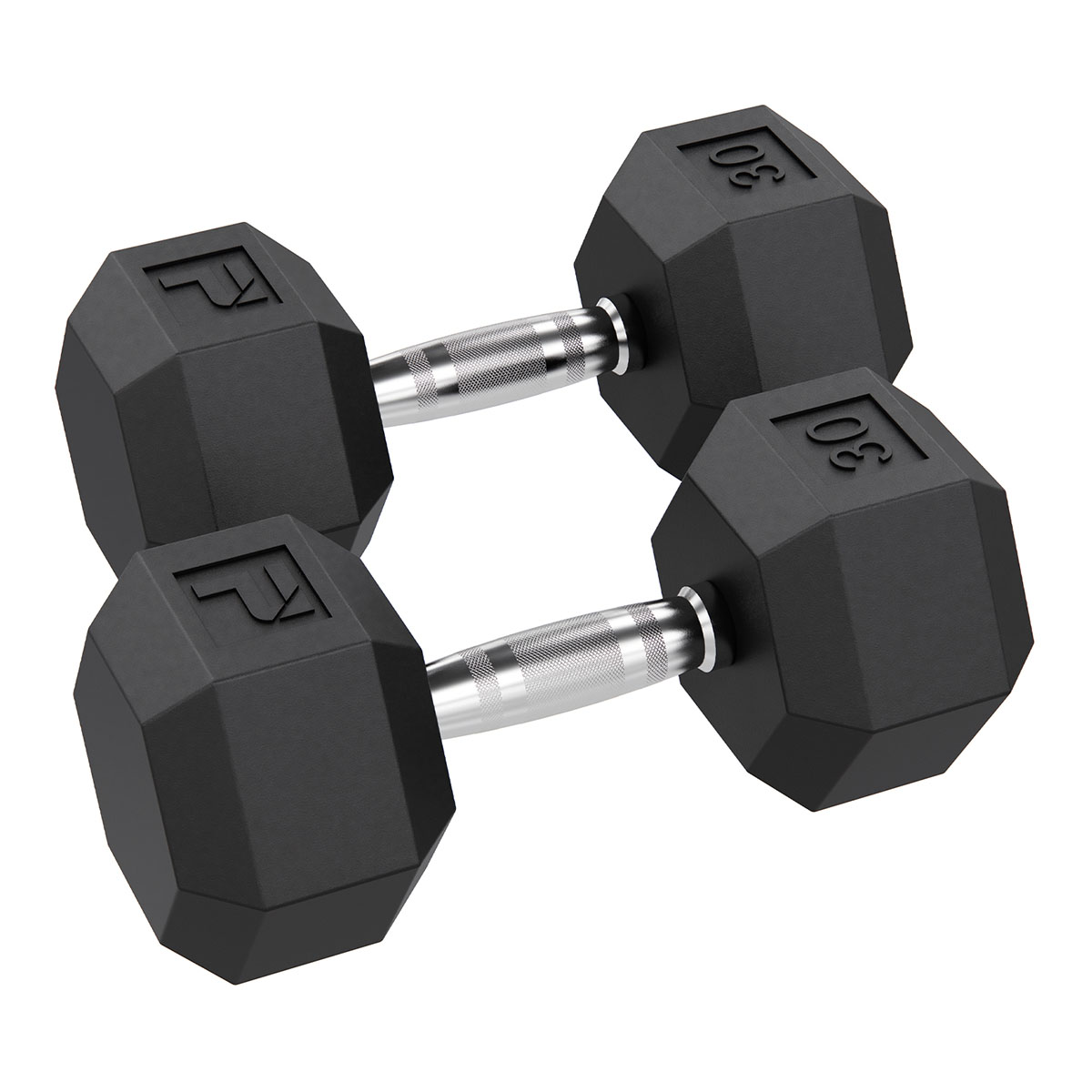 Rubber Hex Dumbbell 30 lb. Pair
