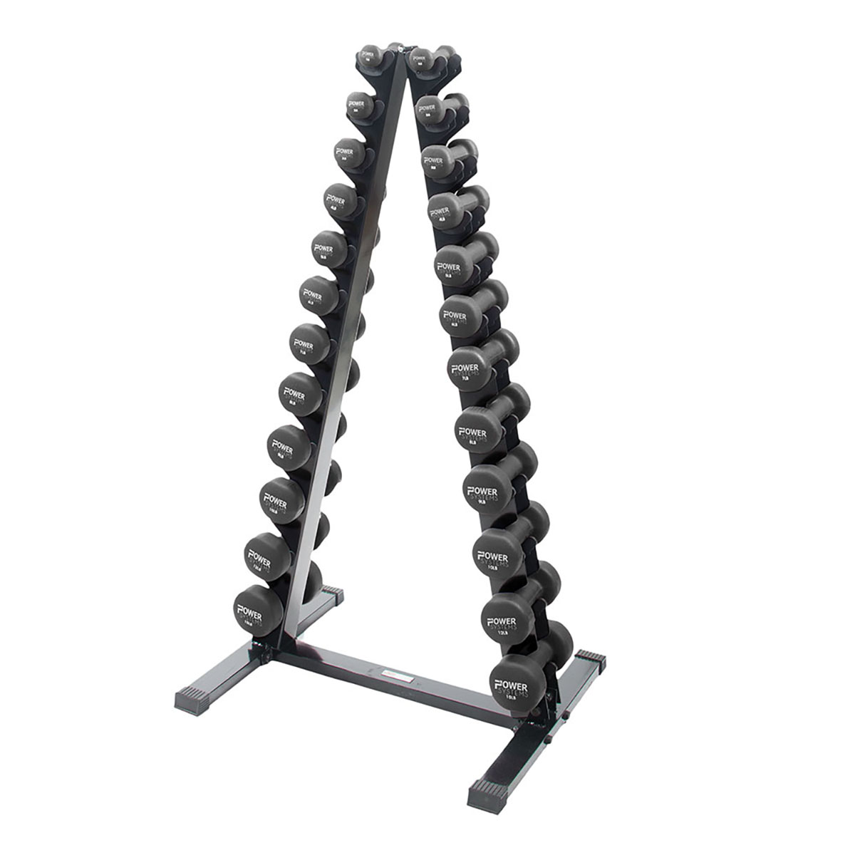 Neoprene / Vinyl Dumbbell Vertical Rack w/Neoprene DB (Set 1-15 lb.) Prime