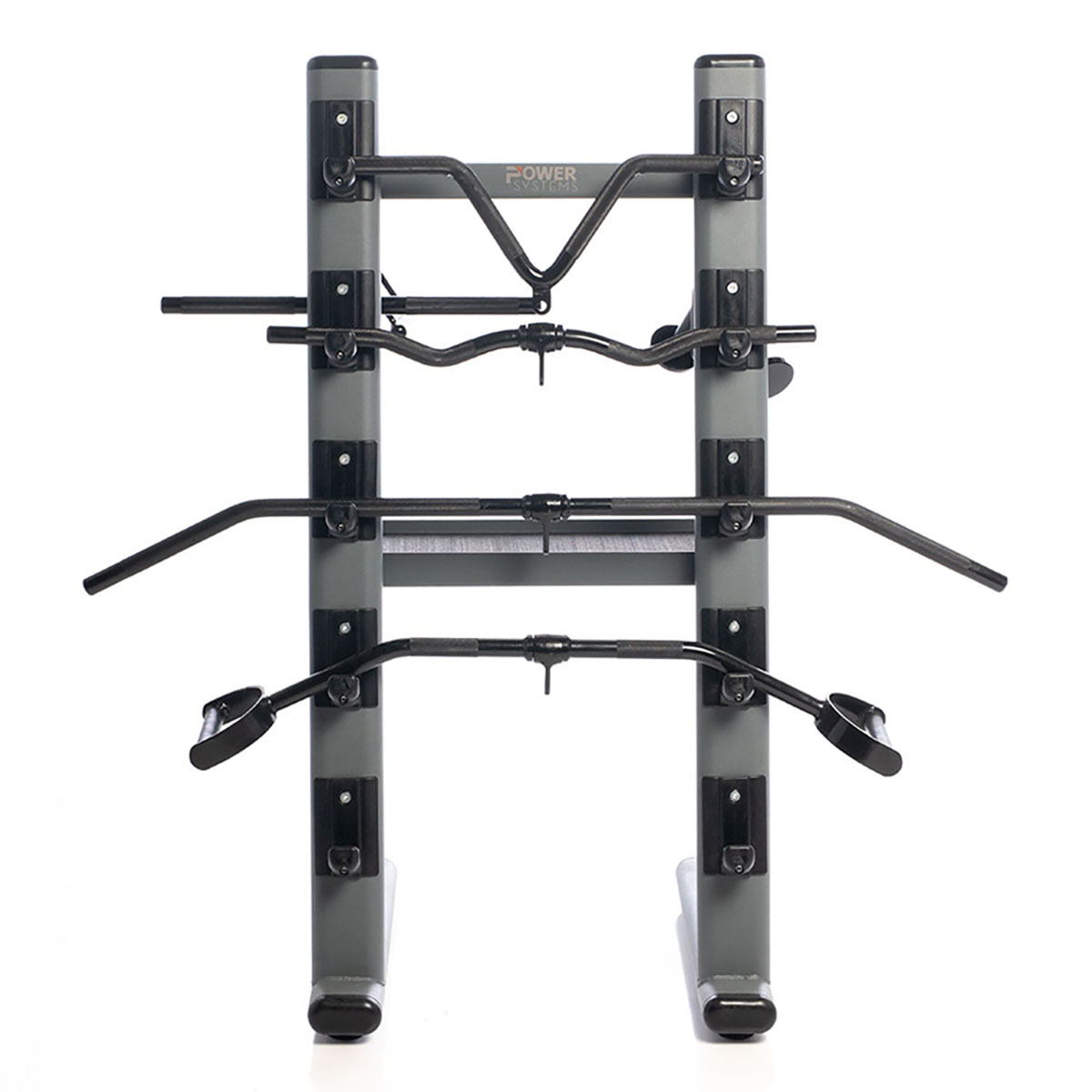 Black Chrome Cable Attachment Bar Storage Rack w/ 9 Cable Attachment Bars