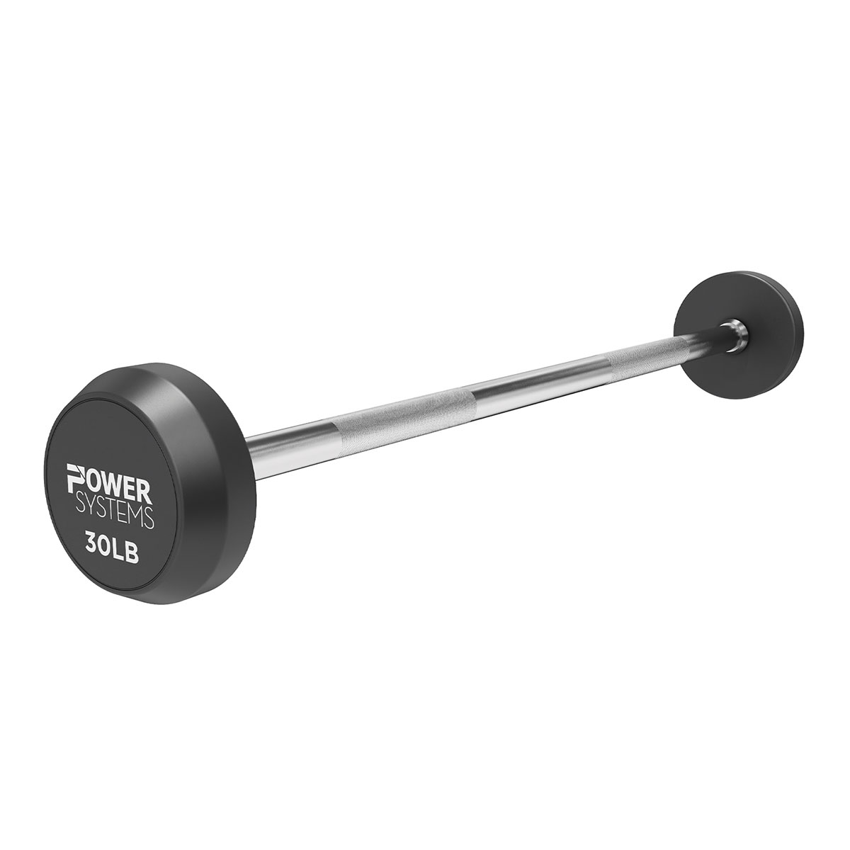 Power Systems Straight Handle Pro Style Rubber Fixed Barbell 30 lb.