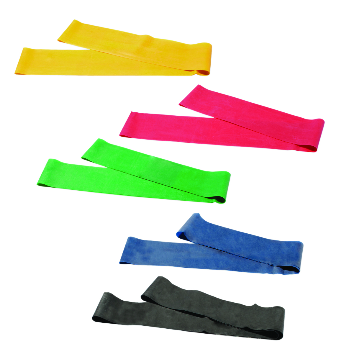 CanDo Band Exercise Loop - 5-piece set (30) (1 each: yellow red green blue black)