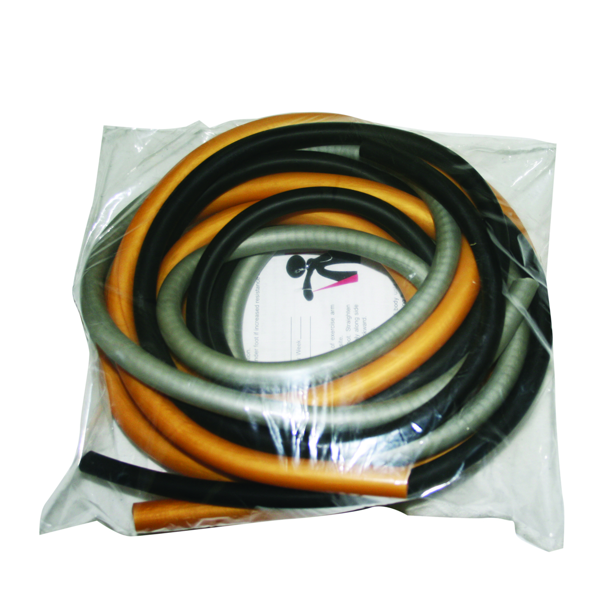 CanDo Low Powder Exercise Tubing Pep Pack - Challenging with Black Silver and Gold tubing