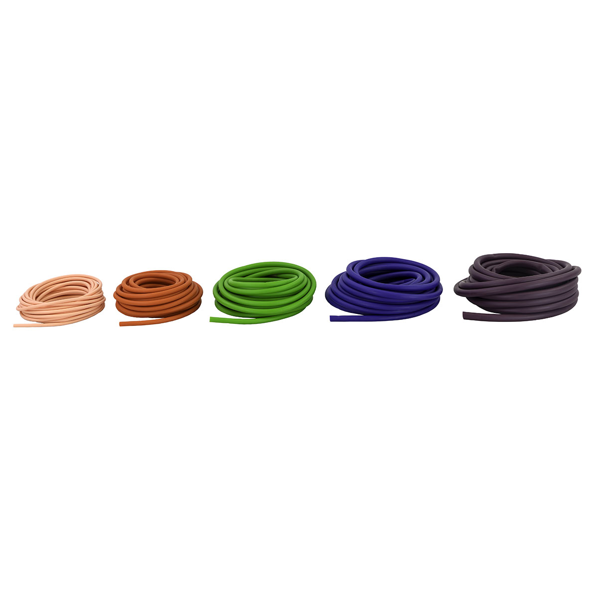 REP Tubing Latex Free Exercise Tubing 25' Set of 5 (Peach through Plum)