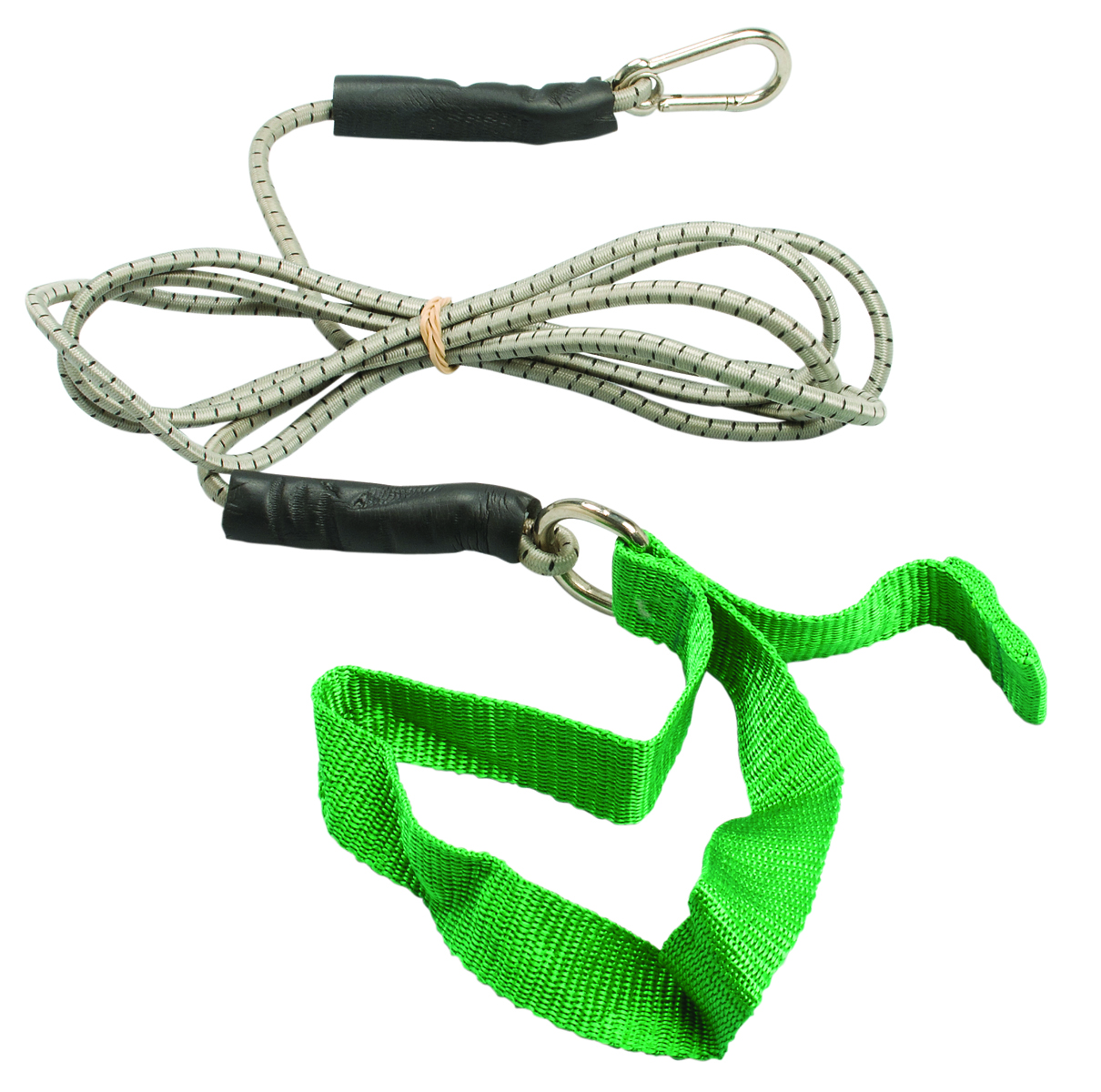 CanDo exercise bungee cord with attachments 7' Green - medium