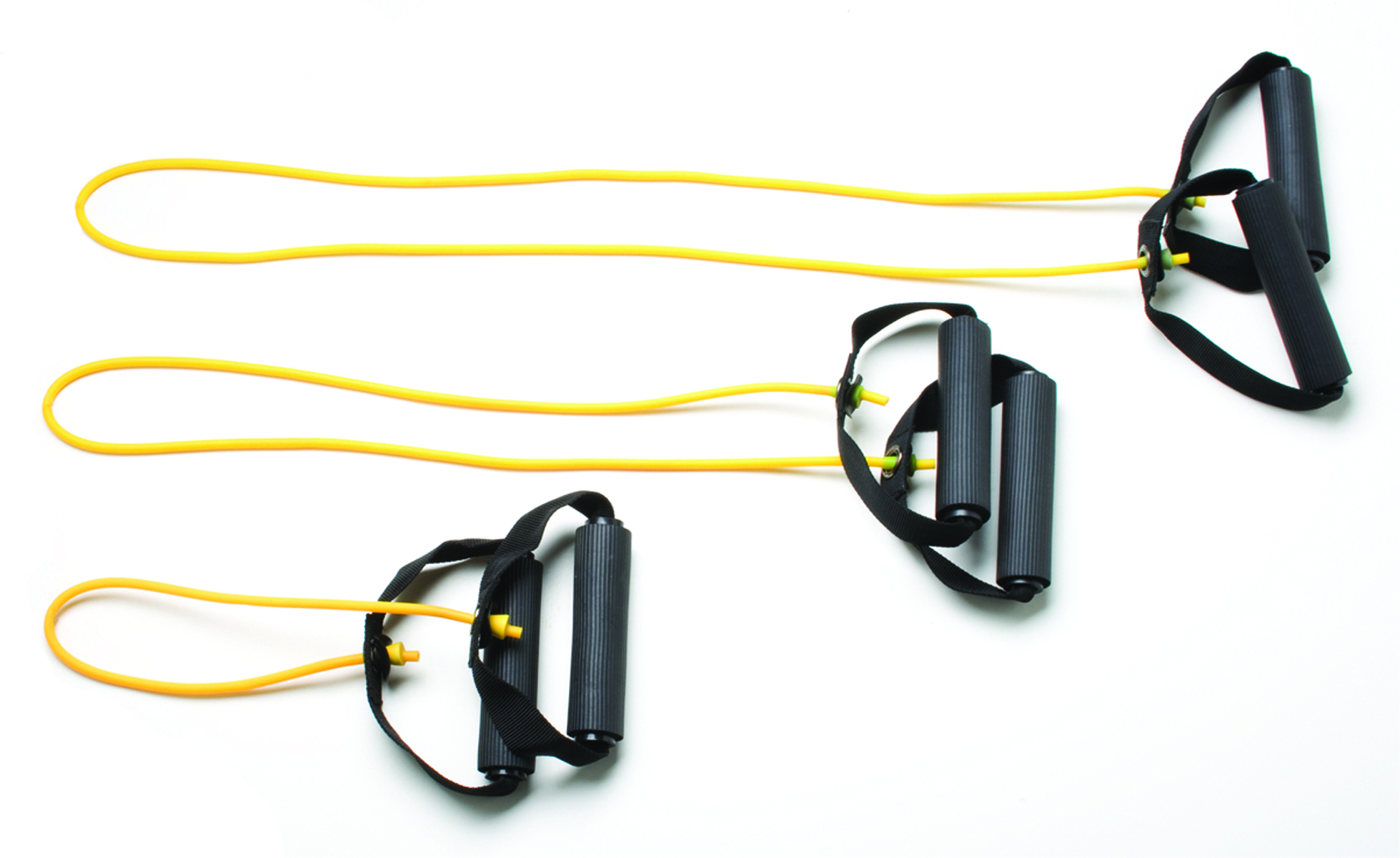 CanDo Tubing with Handles Exerciser - 3-piece full body set (18 36 48) Yellow x-light