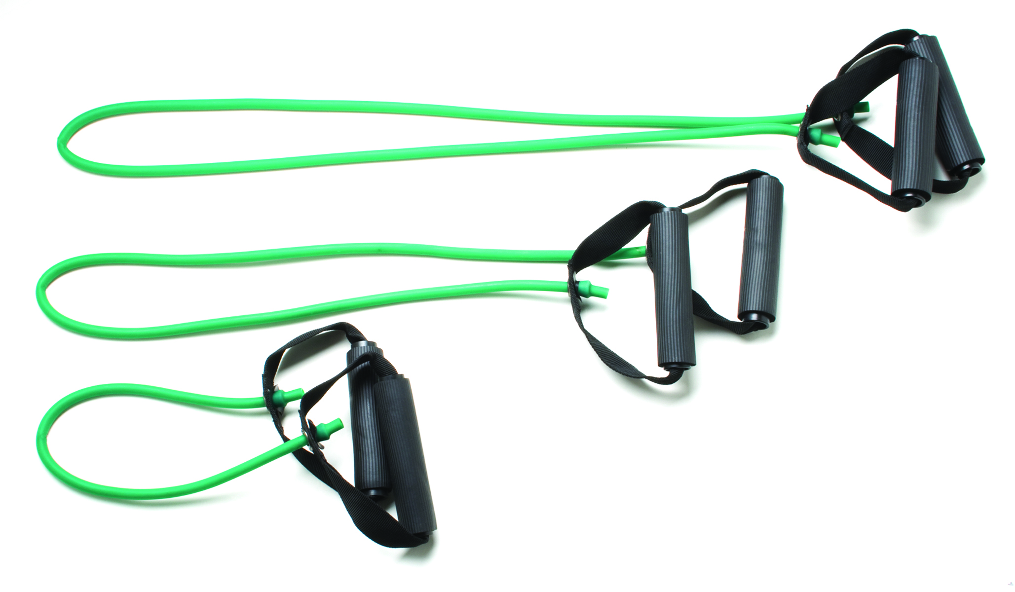 CanDo Tubing with Handles Exerciser - 3-piece full body set (18 36 48) Green medium