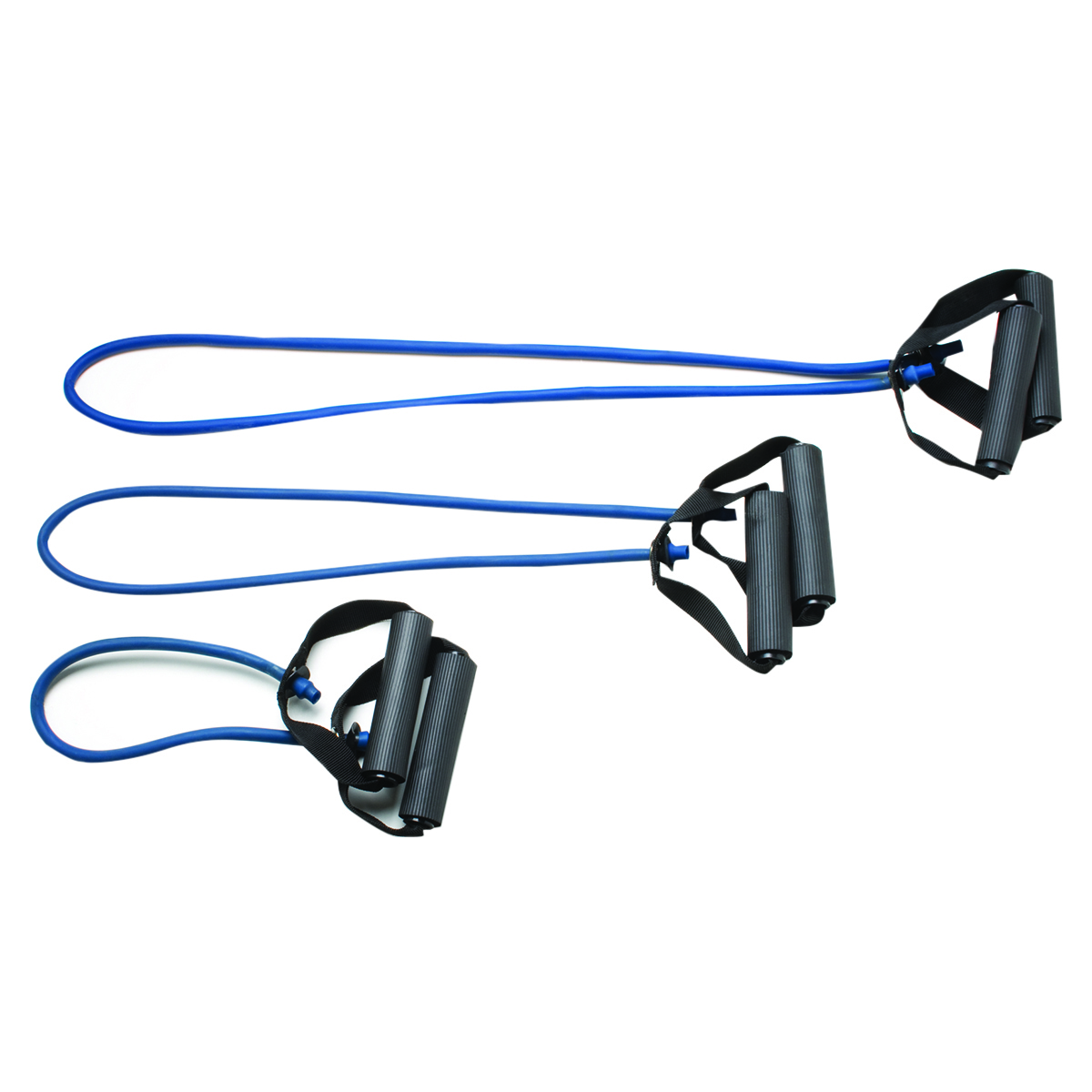 CanDo Tubing with Handles Exerciser - 3-piece full body set (18 36 48) Blue heavy