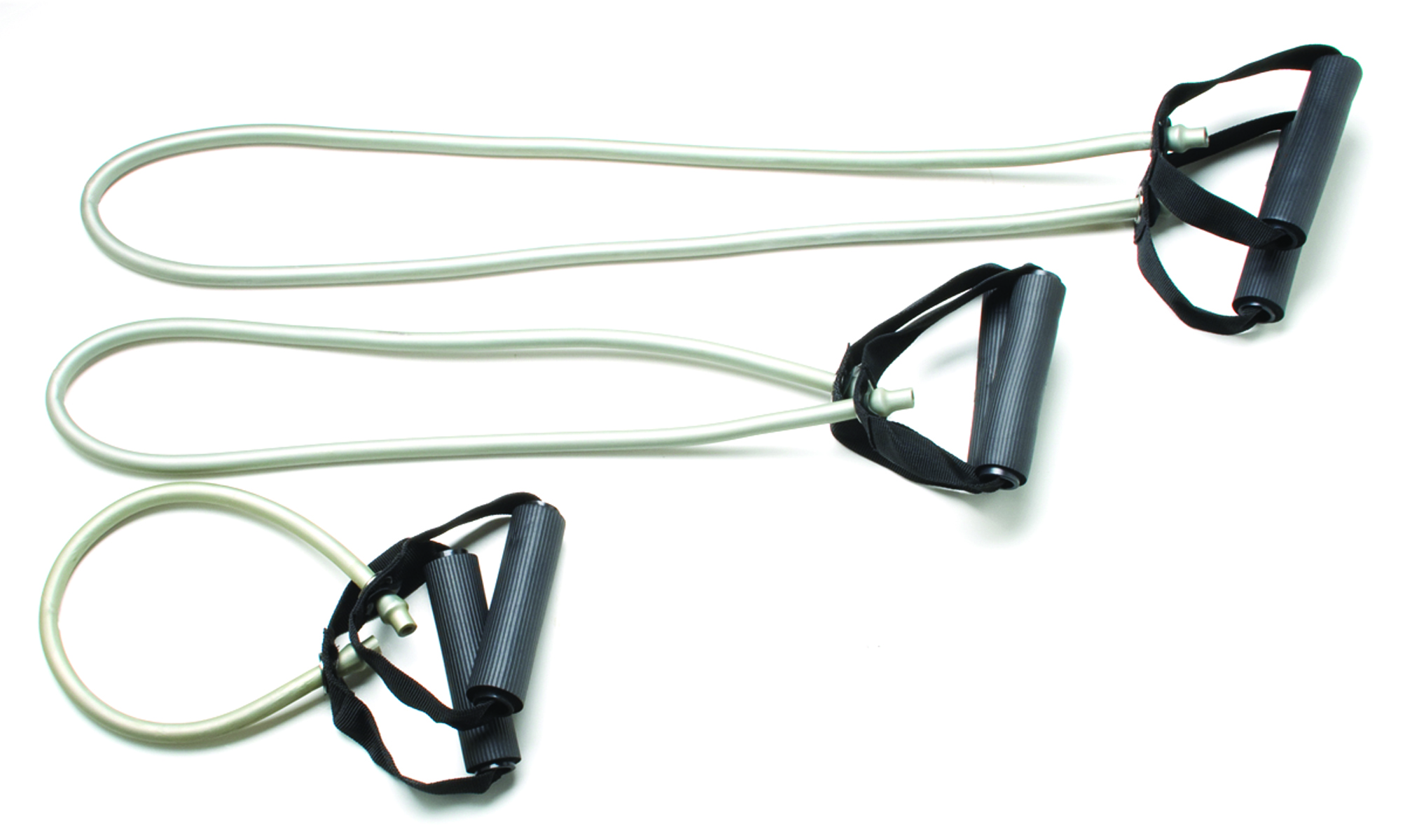 CanDo Tubing with Handles Exerciser - 3-piece full body set (18 36 48) Silver xx-heavy