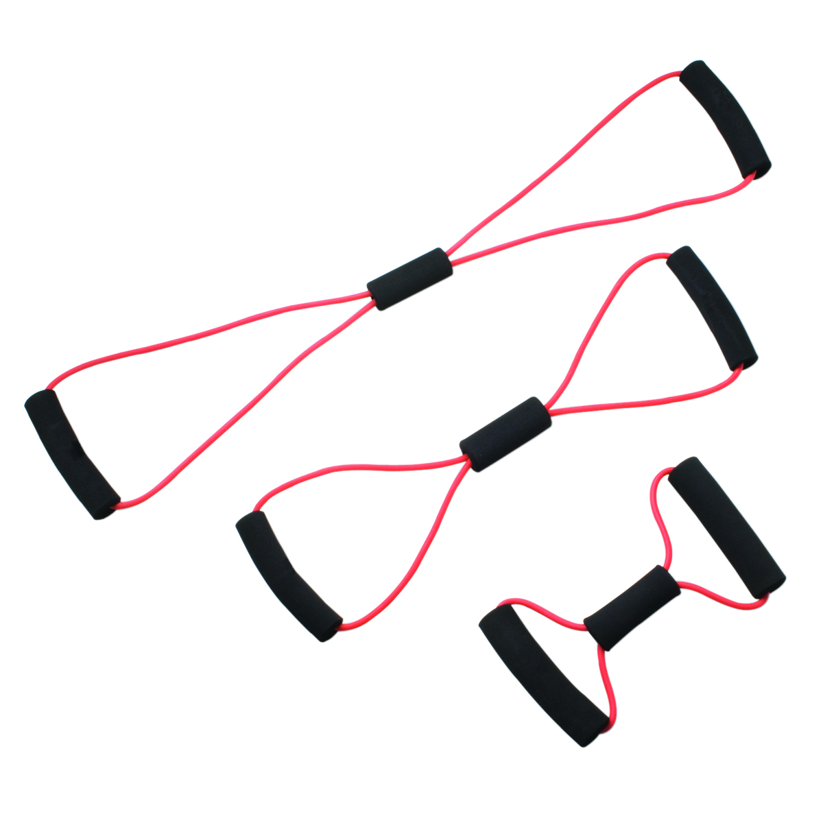CanDo Tubing BowTie Exerciser - 3-piece set (14 22 30) red