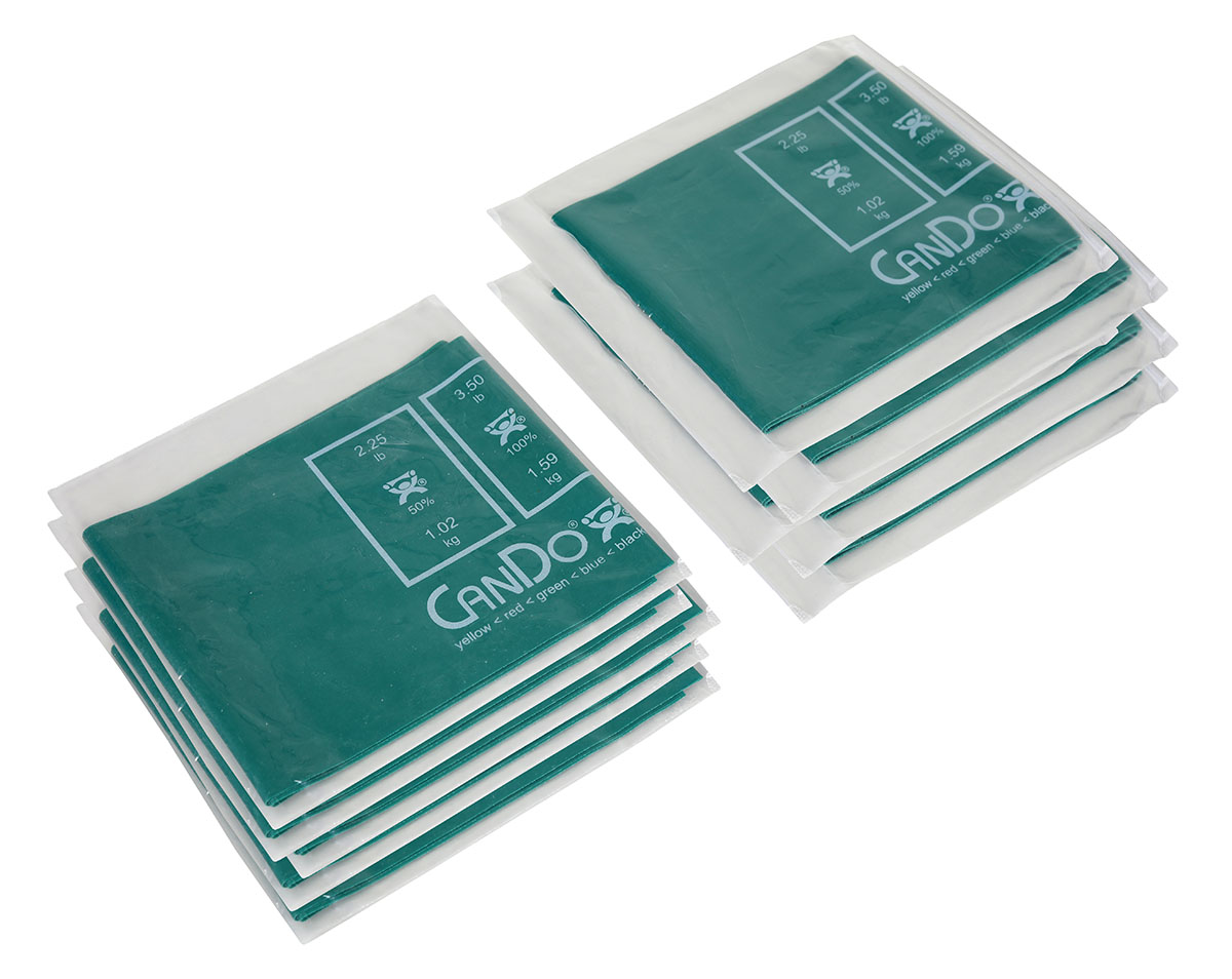 CanDo AccuForce Exercise Band - box of 40 4' lengths - Green - medium