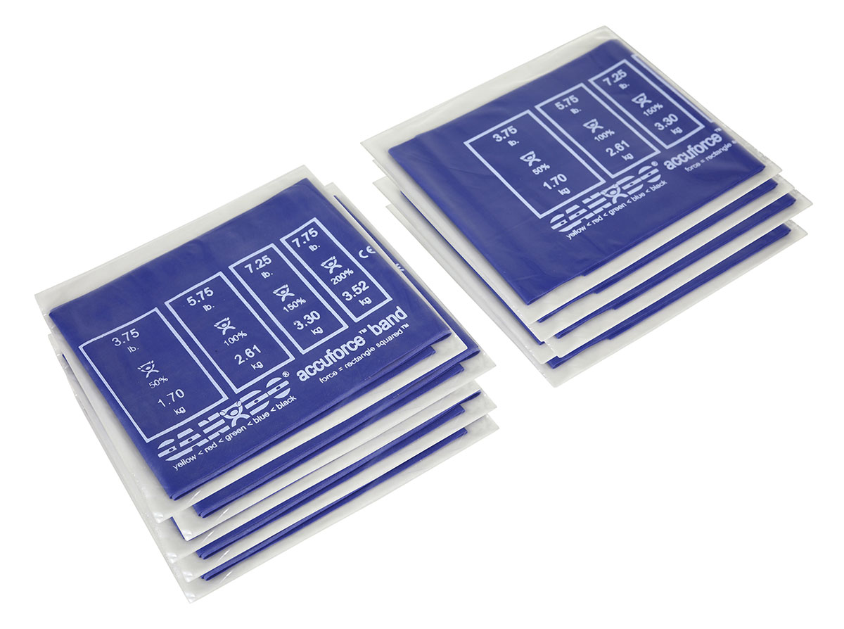 CanDo AccuForce Exercise Band - box of 40 4' lengths - Blue - heavy