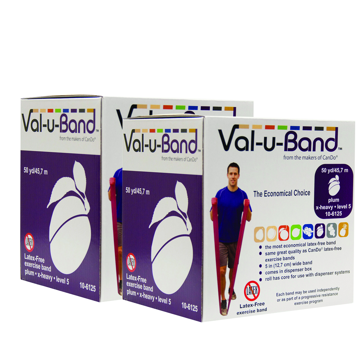 Val-u-Band Resistance Bands Dispenser Roll 100 Yds. (2 x 50 Yds.) Plum-Level 5/7 Latex-Free