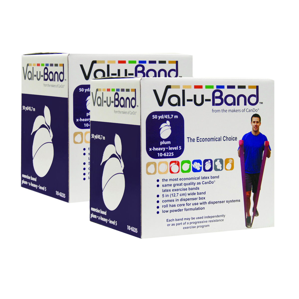 Val-u-Band Resistance Bands Dispenser Roll 100 Yds. (2 x 50 Yds.) Plum-Level 5/7 Contains Latex