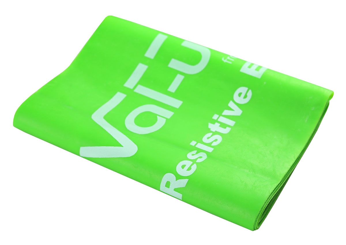 Val-u-Band Resistance Bands Pre-Cut Strip 5' Lime-Level 3/7 Contains Latex