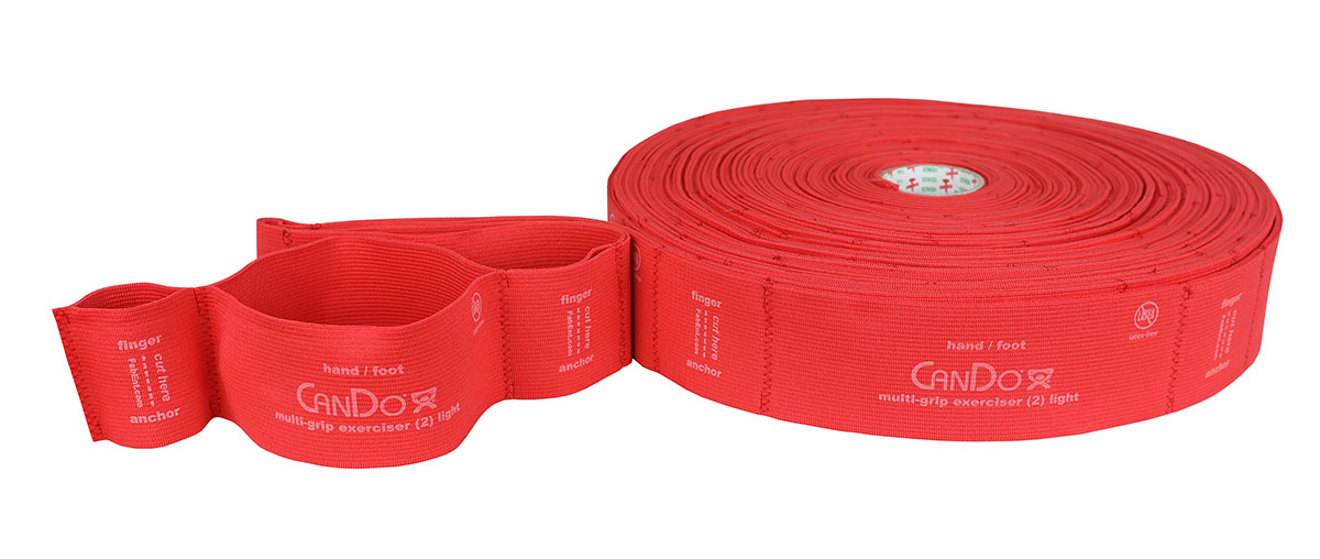 CanDo Multi-Grip Exerciser 30 Yard Roll Light Red