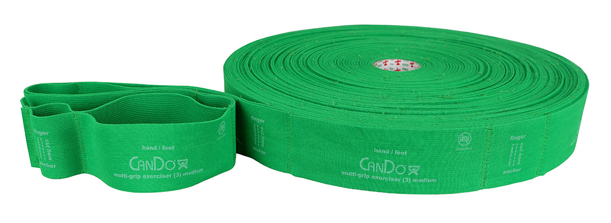 CanDo Multi-Grip Exerciser 30 Yard Roll Medium Green