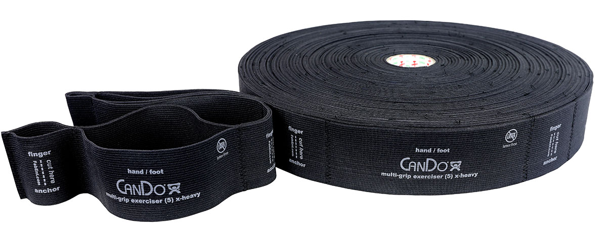 CanDo Multi-Grip Exerciser 30 Yard Roll X-Heavy Black
