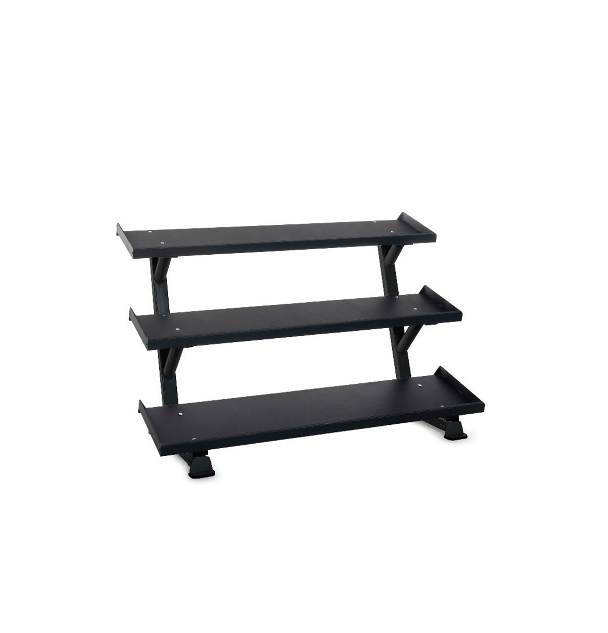 Inflight Fitness 69 3-Tier Dumbbell Rack Tray Style 15 Pair Rubber Hexagon Dumbbell Set