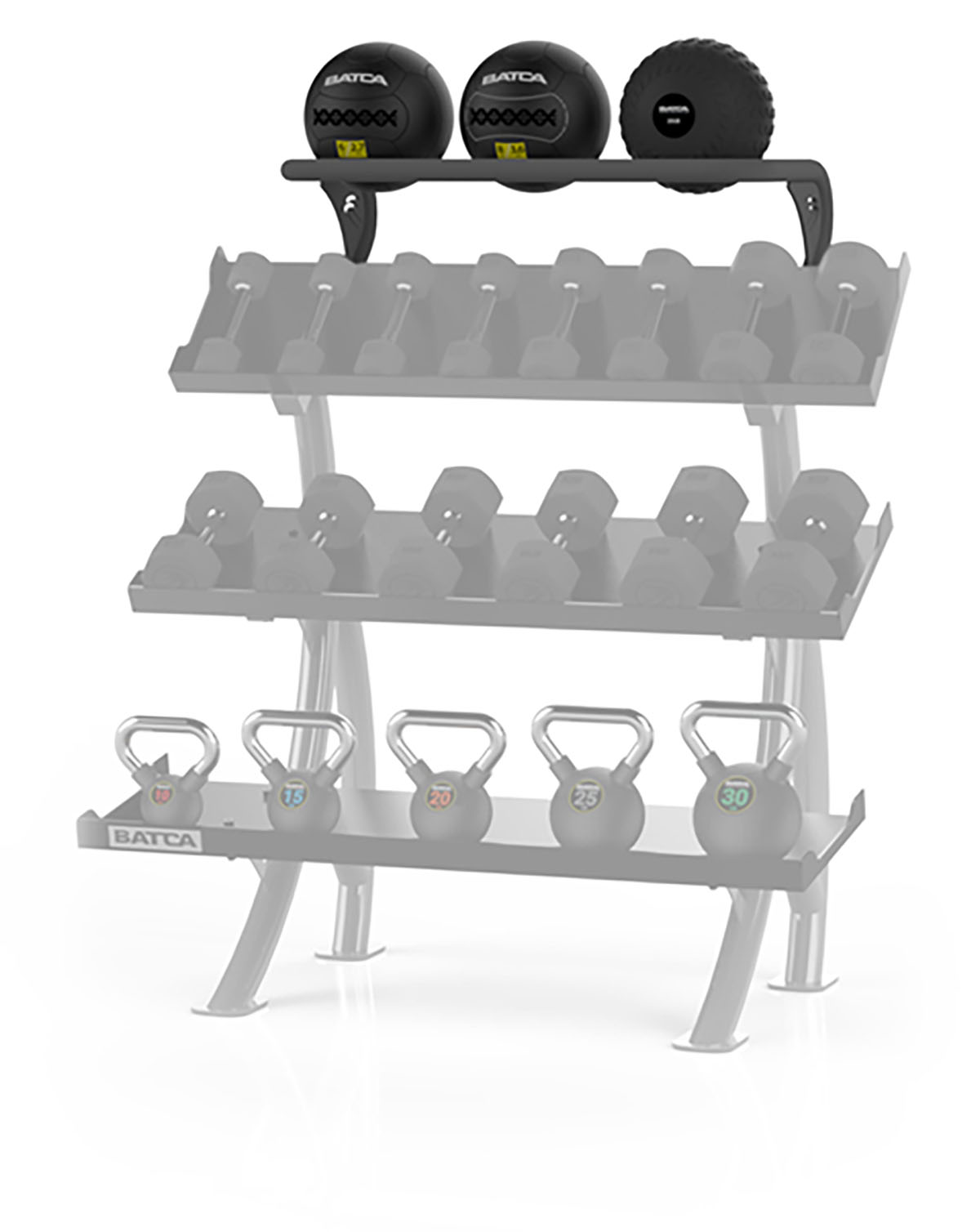 Batca Fitness Systems Optional Ball Rack for 3 Tier 4' Dumbbell Rack