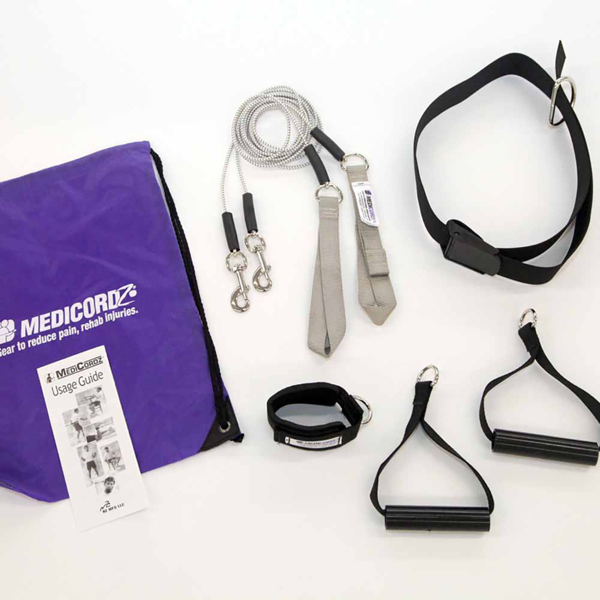 MediCordz 7-Foot Bungie Rehab Kit Black (25 - 55 lbs)