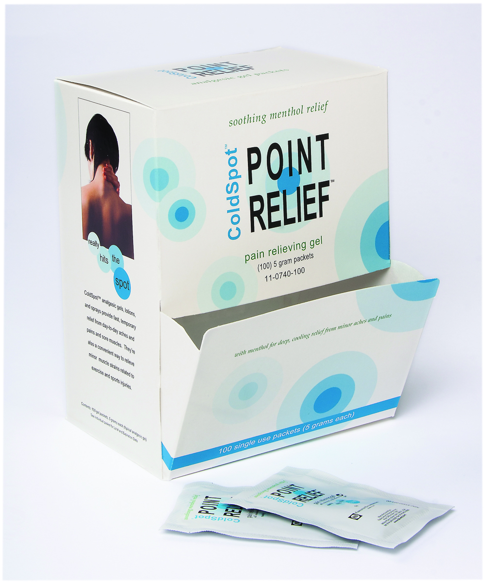 Point Relief ColdSpot Lotion - Gel Packet - 5 gram Dispenser Box of 100