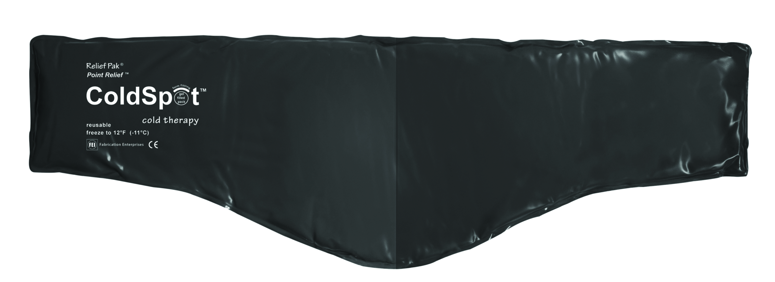Relief Pak ColdSpot Black Urethane Pack - neck contour - 6 x 23 - Case of 12