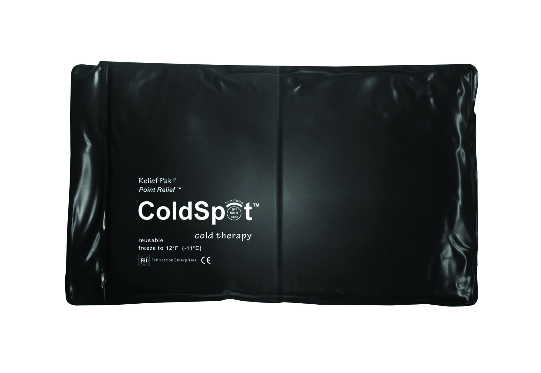 Relief Pak ColdSpot Black Urethane Pack - half size - 7 x 11 - Case of 12