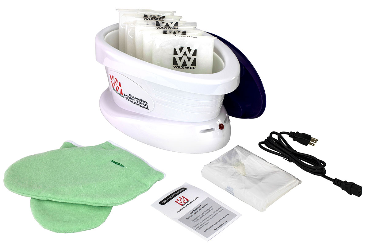 WaxWel Paraffin Bath - Standard Unit Includes: 65 Liners 1 Mitt 1 Bootie and 6 lb Wintergreen Paraffin