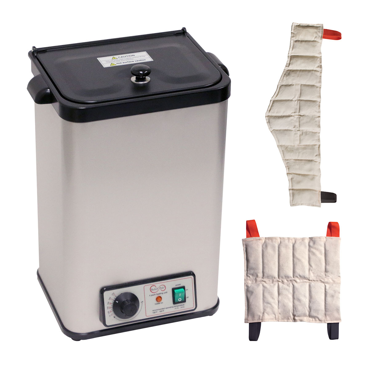 Relief Pak Heating Unit 4-Pack Capacity Stationary with (2) Standard and (2) Neck Packs 110V