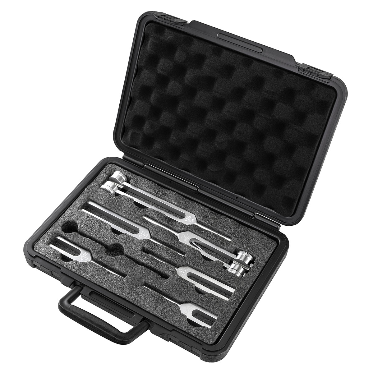 Baseline Tuning Fork with protective carrying case 6-piece set (128 256 512 1024 2048 4096 cps)