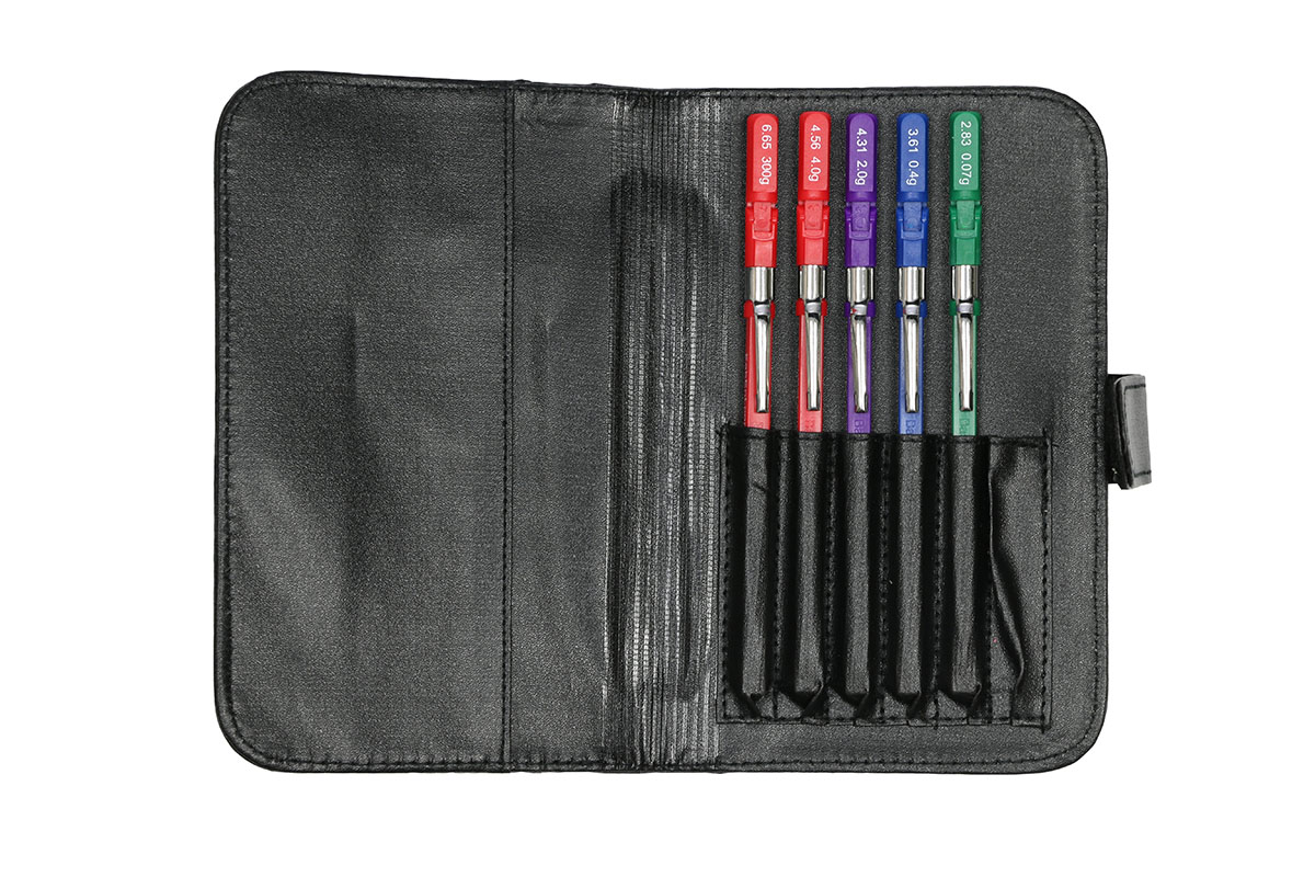 Baseline Fold-Up Monofilament Evaluator Hand Set with Case (Set of 5: 2.83 3.61 4.31 4.56 6.65)