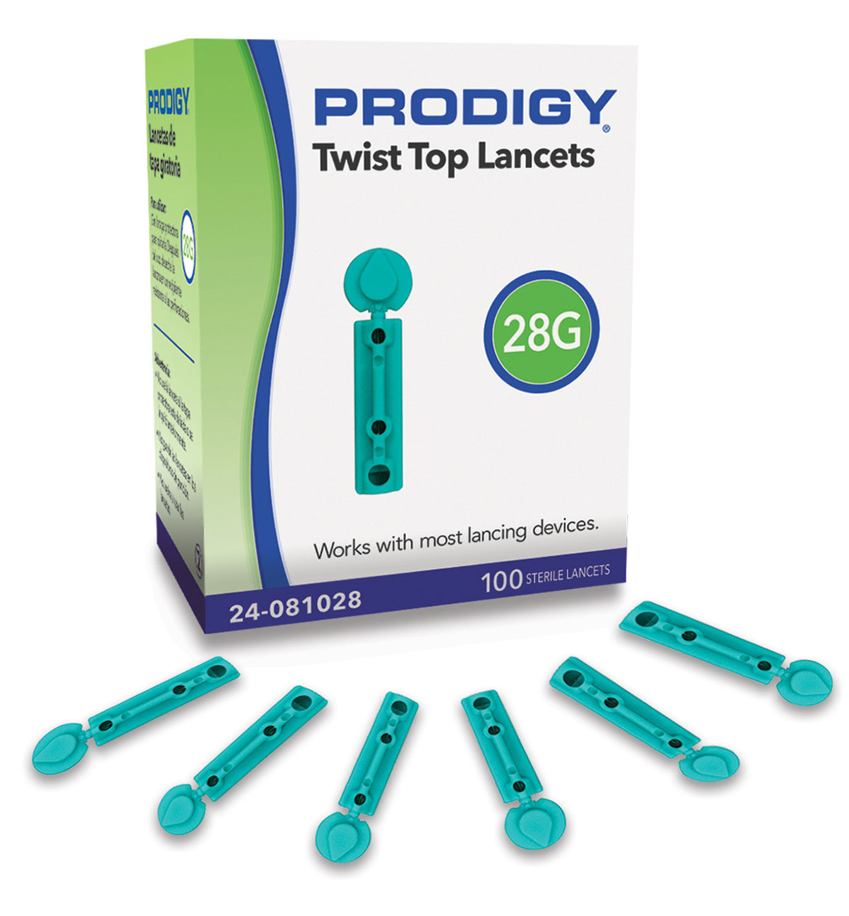 Prodigy Twist Top Lancets 28G 100 count