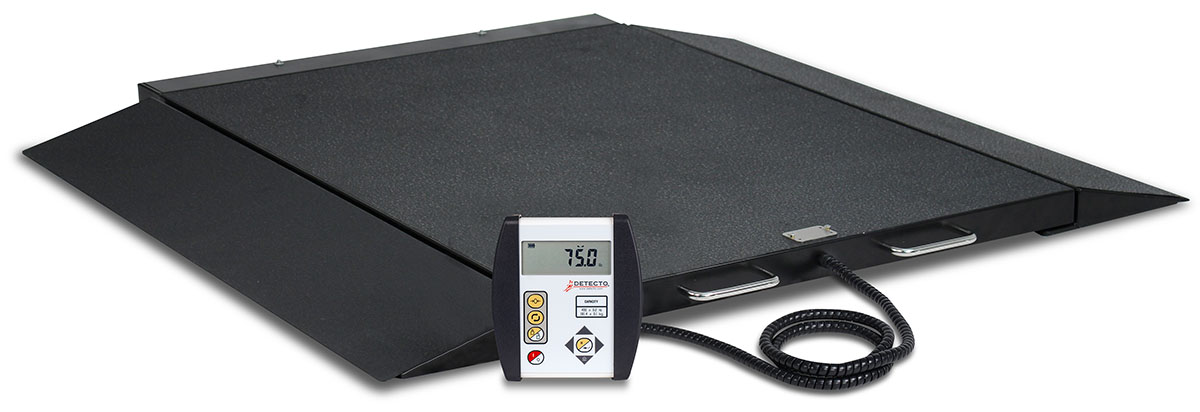 Detecto 6600 Wheelchair Scale Portable Digital 1000 lb x .2 lb / 450 kg x .1 kg