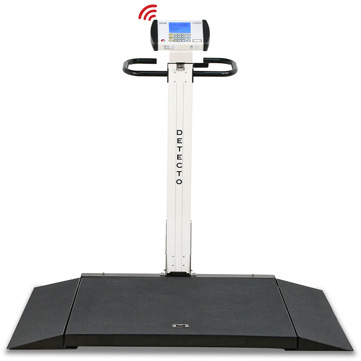 Detecto 6550 Wheelchair Scale Portable Digital Folding Column 1000 lb x .2 lb / 450 kg x .1 kg AC Adapter