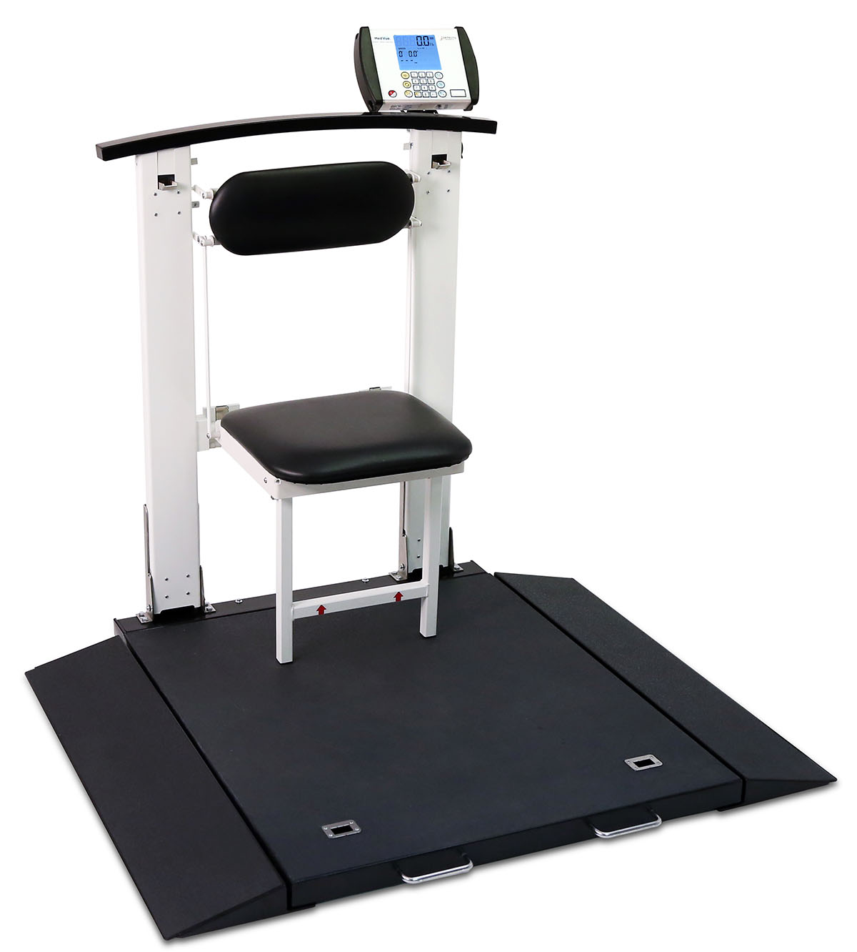 Detecto 6570 Wheelchair Scale Portable Folding Column Seat 1000 lb x .2 lb / 450 kg x .1 kg AC Adapter