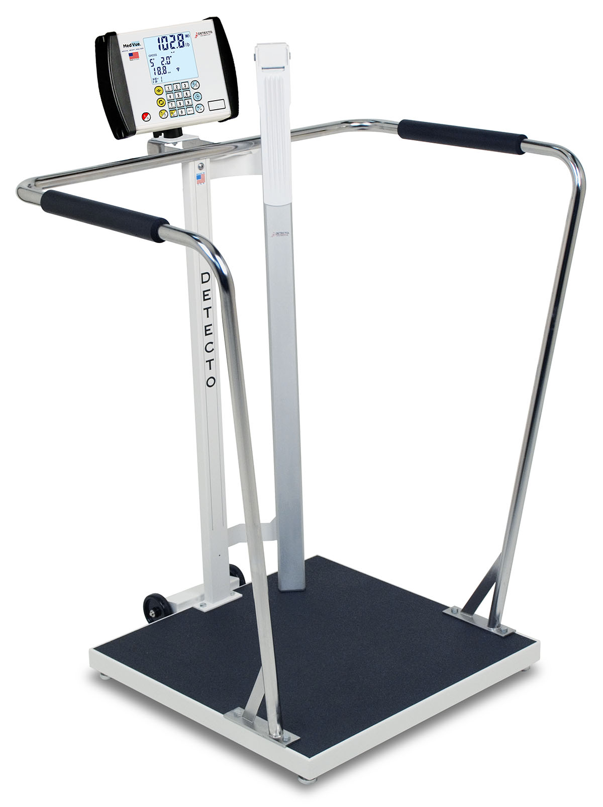 Detecto 6857DHR Bariatric Scale Digital 1000 lb x .2 lb / 450kg x .1 kg 24 x 24 Platform DHR AC Adapter