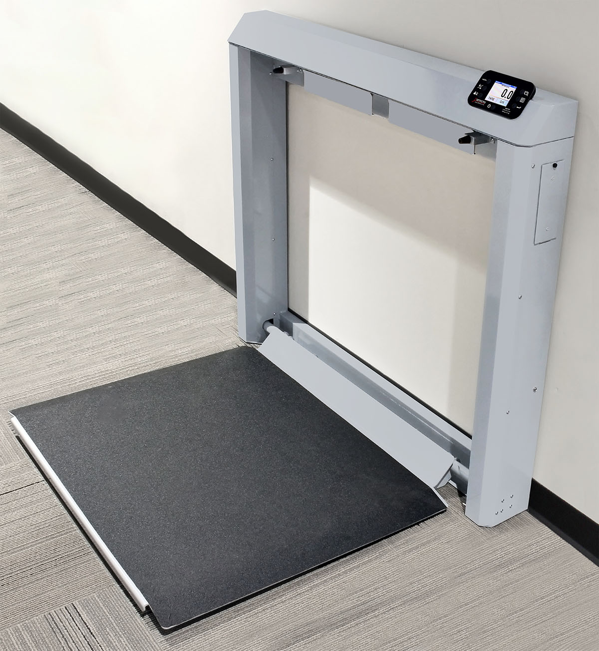 Detecto 7550 Wheelchair Scale Wall Mount AC Adapter Fold Down Platform 1000 lb x  0.2 lb