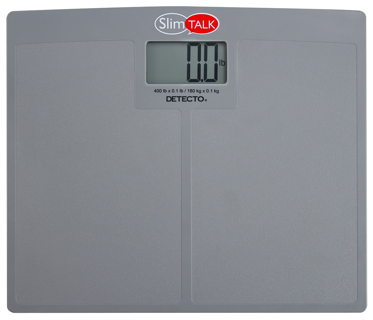 Detecto Talking Home Health Scale 400 lb x 0.1 lb / 180 kg x 0.1 kg Textured Platform Surface