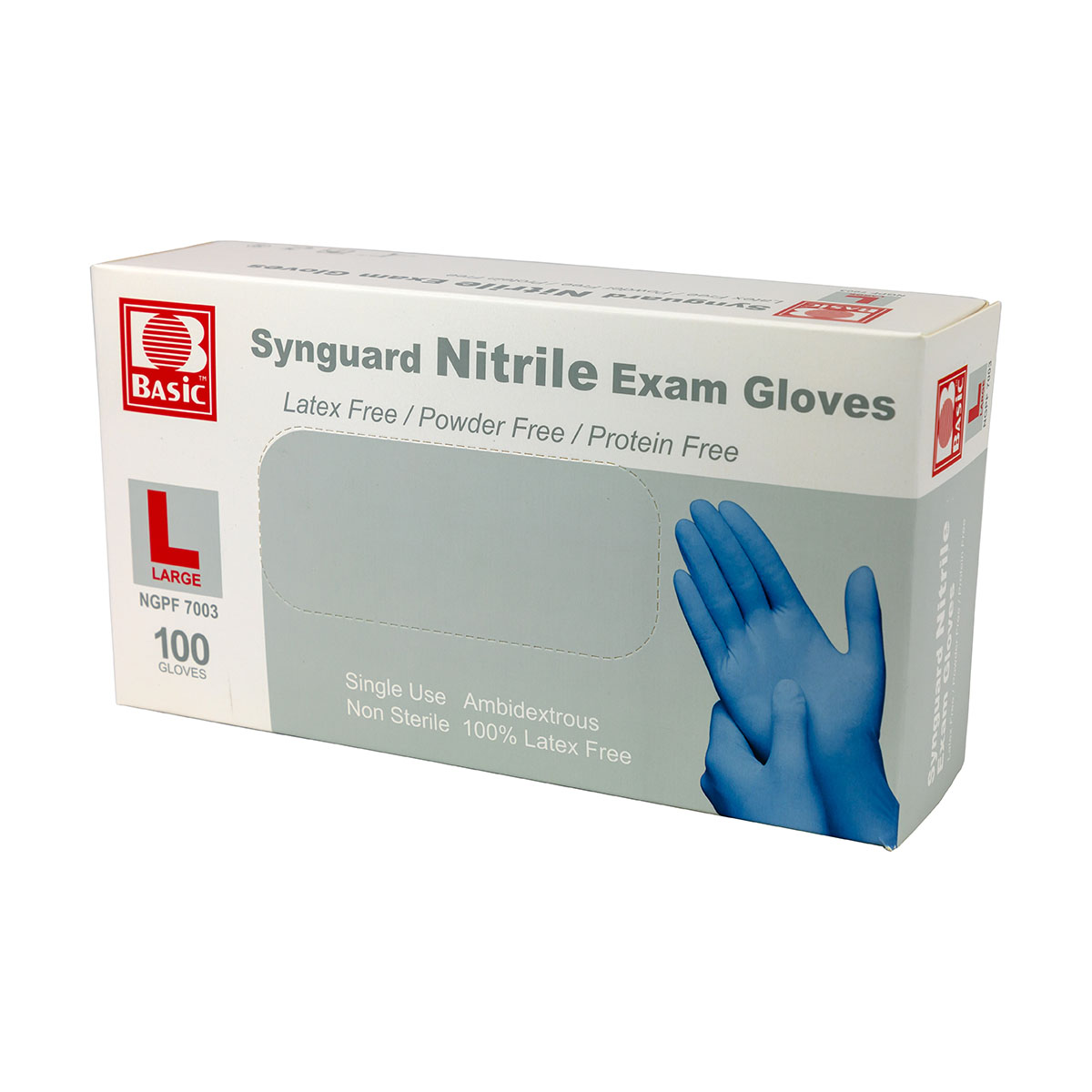 Nitrile Exam Gloves Latex-Free Blue Large Each (100 pieces per box)