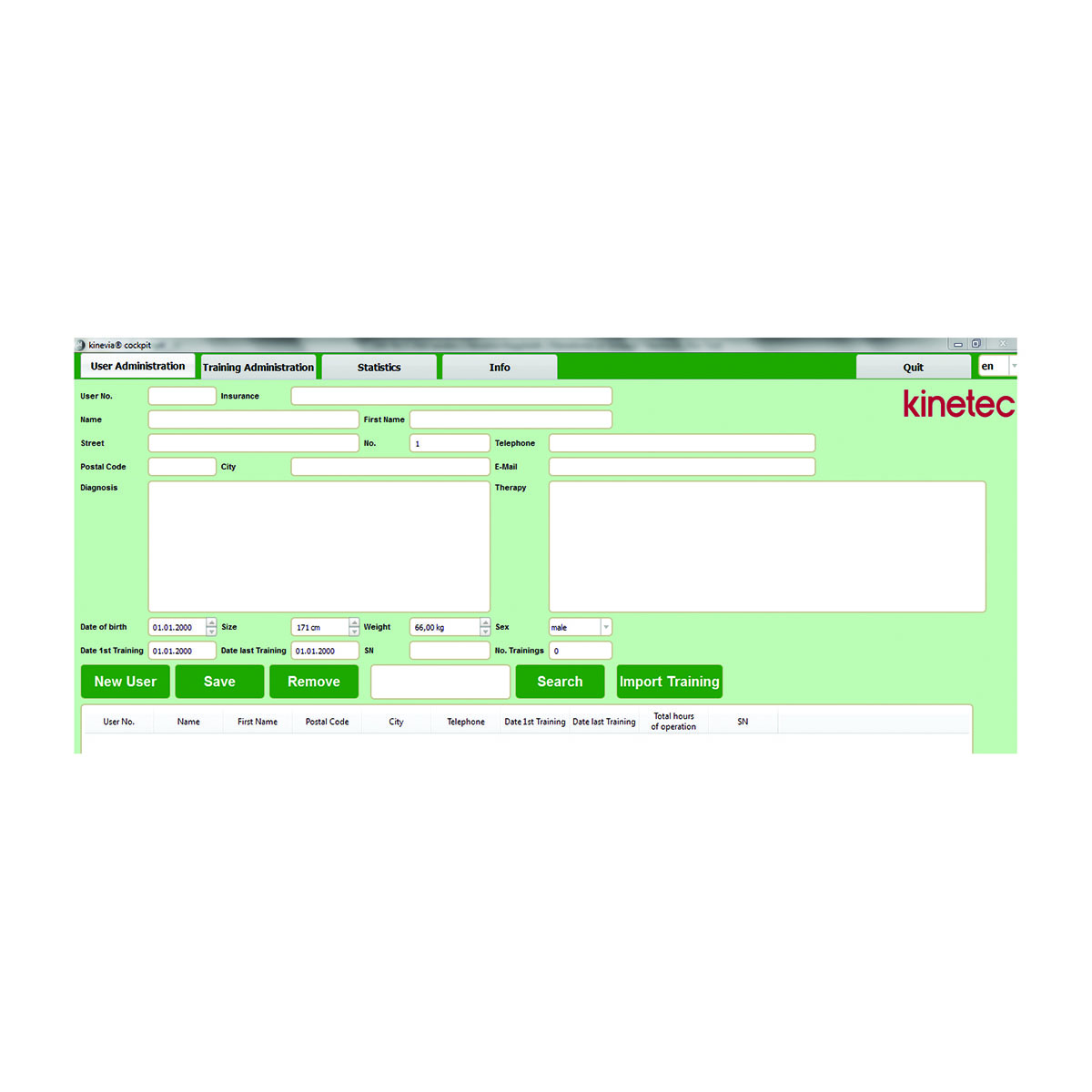 Kinevia Cockpit Software