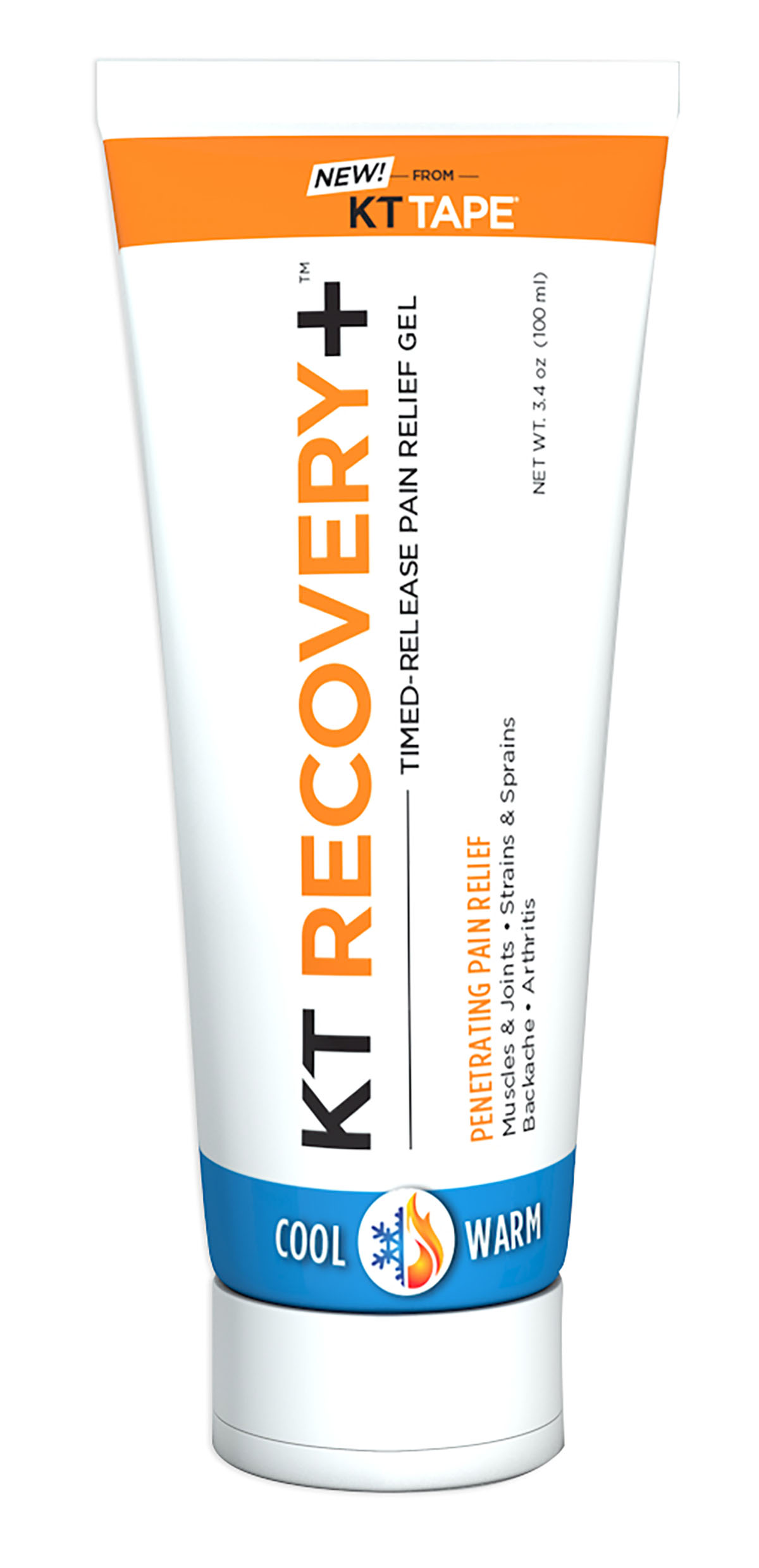 KT Recovery+ Pain Relief Gel 3.4 oz tube