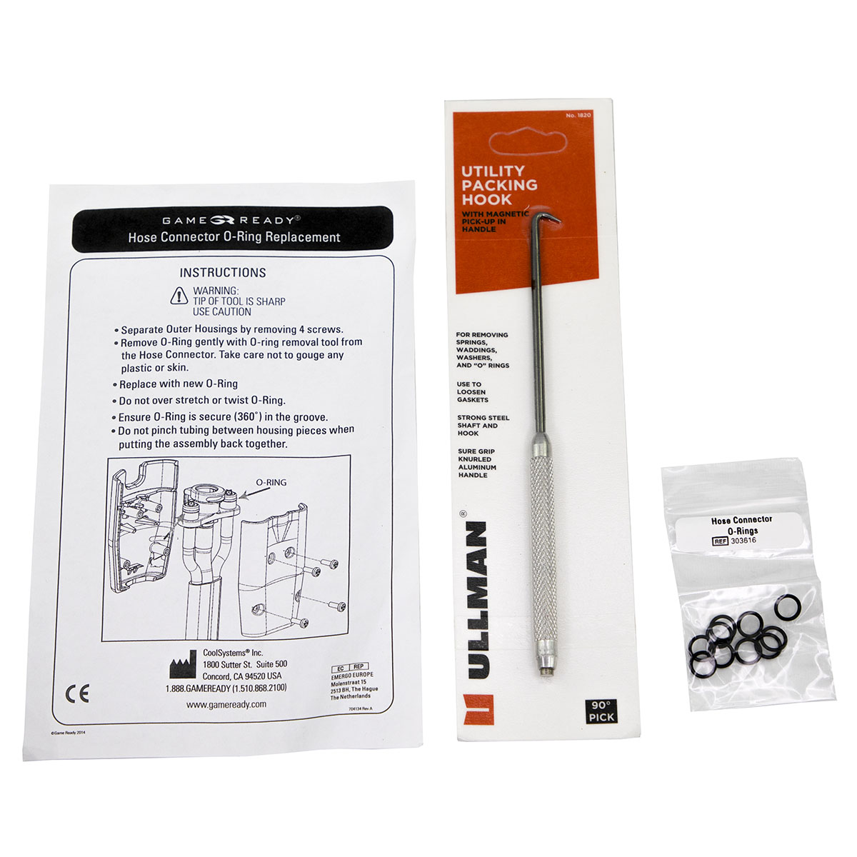 Game Ready GRPro 2.1 Accessory - Hose O-Ring Replacement Kit (Includes Tool & 10 O-Rings)