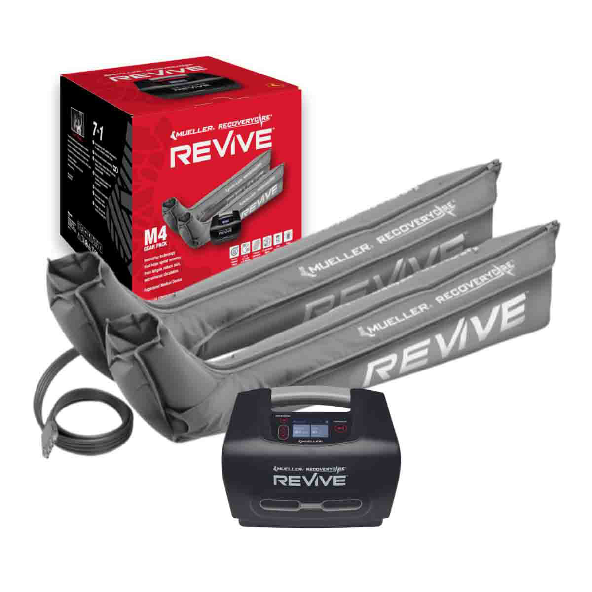 Mueller RecoveryCare REVIVE M4 Gear Pack Console and Full Leg Boot (Medium Pair Grey)