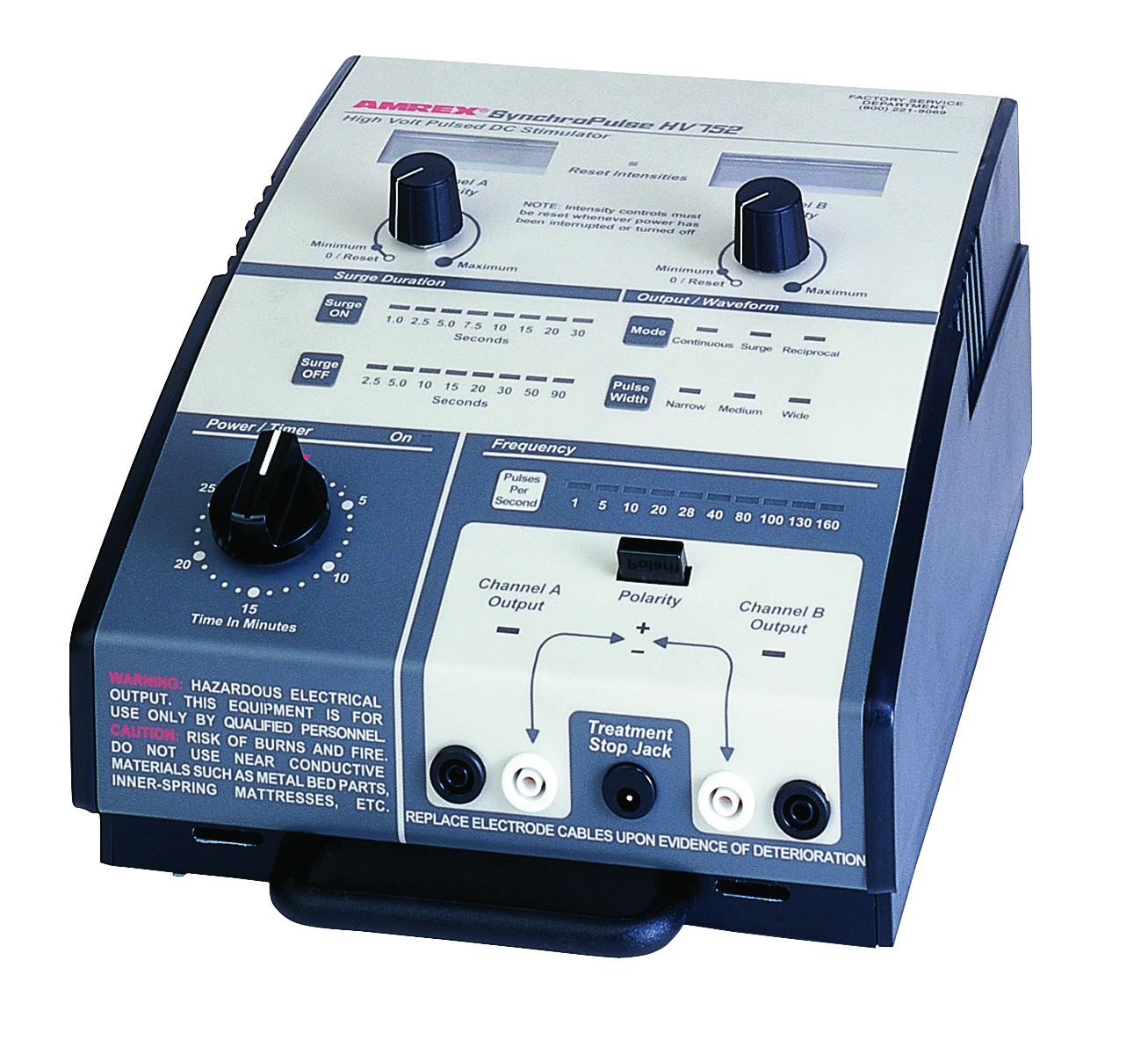 Amrex Ultrasound/Stim Combo - US/752 (High Volt) 1.0 and 3.3 MHz with 5 cm head and QuickConnect Transducer