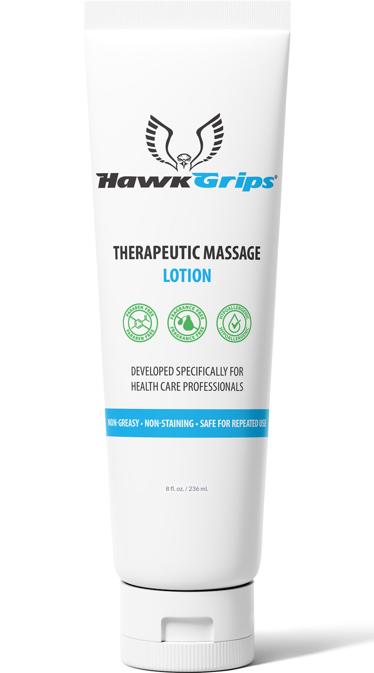 HawkGrips Therapeutic Massage Lotion 8 oz tube Case of 24